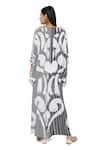 PS Pret by Payal Singhal_Black Crepe Printed Uzbek Notched Kaftan And Palazzo Set  _Online_at_Aza_Fashions