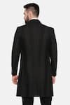 Shop_Mayank Modi - Men_Black 100% Linen Plain Two Tone Trench Jacket _at_Aza_Fashions