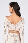 Shop_S&N by Shantnu Nikhil_Off White Poly Jersey Printed Jewel Boat Crop Top _at_Aza_Fashions