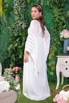 Shop_Ohaila Khan_White Chiffon Keyhole Ayesha Pleated Kaftan  _at_Aza_Fashions