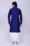 Shop_Arihant Rai Sinha_Blue Art Silk Solid Kurta And Dhoti Pant Set _at_Aza_Fashions