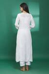 Shop The Chikankarists White Semi Crepe Chikankari A-line Kurta at Aza Fashions Shop_The Chikankarists_White Semi Crepe Chikankari A-line Kurta_at_Aza_Fashions