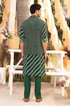 Shop_Chhavvi Aggarwal_Green Crepe, Cotton Embroidery Floral Print Bundi Kurta Set _at_Aza_Fashions