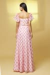 Shop_Kalakaari By Sagarika_Pink Cotton, Chiffon Tassels, Mirrors Square Chanderi Floral Print Lehenga Set _at_Aza_Fashions