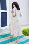 KARAJ JAIPUR_Cream Muslin Polka Dot Shirt Collar Print Slip Dress With For Women_Online_at_Aza_Fashions
