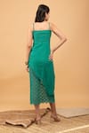 Shop_Kalakaari By Sagarika_Green Cotton Embroidery Floral Lace Square Neck Midi Dress _at_Aza_Fashions