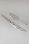 Shop_Table Manners_Silver Stainless Steel Kings Dining Bread Knife And Cake Server Set_at_Aza_Fashions