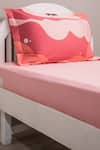 Shop_Kyoona_Pink 100% Cotton Printed The Storks Journey Bedsheet Set _at_Aza_Fashions