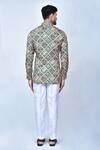 Shop_Khwaab by Sanjana Lakhani_Green Art Silk And Cotton Print Short Kurta & Pant Set For Men_at_Aza_Fashions