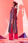 Shop_Esha L Amin_Multi Color Viscose Crepe Printed Geometric Coachella Cowl Kurta _Online_at_Aza_Fashions