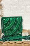 Shop_Kainiche By Mehak_Green Embellished Clutch Bag _at_Aza_Fashions