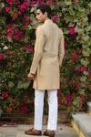 Shop_Raw & Rustic By Niti Bothra_Beige Chanderi Silk Embroidery Banarasi Applique Kurta _at_Aza_Fashions