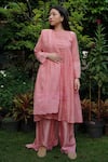 Shop_Baju_Pink Chanderi Cotton Silk Paneled Edge Dupatta _at_Aza_Fashions