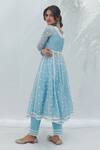 Shop_Mulmul_Blue 100% Pure Mulmul Embroidered Floral Raia Anarkali With Pant _at_Aza_Fashions