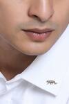 Shop_Cosa Nostraa_Gold Calm Cheetah Brass Collar Tips_at_Aza_Fashions