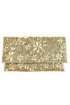 Shop_Kokommo_Gold Hand Embroidered Printemps Floral Clutch _at_Aza_Fashions