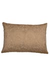 Shop_Khaabka_Brown Chanderi Silk Embroidery Cushion Cover - Set Of 2 _at_Aza_Fashions