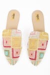Shop_Miar Designs_Multi Color Faux Leather Mirha Embroidered Mules_at_Aza_Fashions