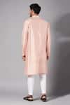 Shop_Hilo Design_Peach Cotton, Lycra Embroidery Tiyaan Tropical Kurta Set _at_Aza_Fashions