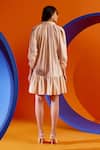 Shop_The Dramebaaz CO_Ivory Cotton Embroidery Collared Pleated Shirt Dress _at_Aza_Fashions