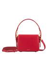 Shop_Aranyani_Red Embellished Quartz Gemstone Sling Handbag_at_Aza_Fashions