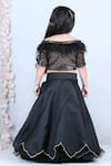 Shop_The Little Celebs_Black Silk, Net, Crepe Sequins Embroidered Blouse And Lehenga Set _at_Aza_Fashions