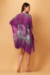 Shop_LABEL IVISH_Purple Viscose Embroidery V-neck Abstract Pattern Kaftan _at_Aza_Fashions