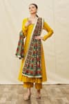 Shop_Samyukta Singhania_Multi Color Silk Embroidered Phulkari Geometrical Dupatta _at_Aza_Fashions