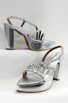 Shop_THE ALTER_Silver Embellished Kiara Strap Platform Block Heels _at_Aza_Fashions