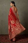 Shop_RI.Ritu Kumar_Red Saree And Blouse Fabric & Villa With Unstitched _at_Aza_Fashions