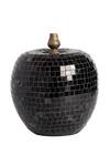 Shop_H2h_Black Paper Mache And Mirror Apple Motley Table Decor_at_Aza_Fashions