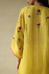 Shop_Roza_Yellow Motif Embroidered Kaftan-cut Tunic _at_Aza_Fashions
