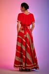 Shop_Gulabo By Abu Sandeep_Red Batwing Sleeve Crop Top _at_Aza_Fashions