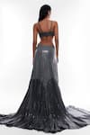 Shop_Deme by Gabriella_Grey Georgette Embellishment Sequin V Neck Strappy Gown _at_Aza_Fashions