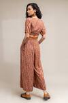 Shop_Doodlage_Orange Modal Ana Printed Top And Pant Set_at_Aza_Fashions