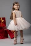 Shop_Darleen Kids Couture_Pink Lycra, Net, Taffeta Silvey Flared Dress _at_Aza_Fashions