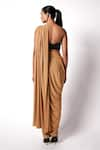 Shop_431-88 by Shweta Kapur_Gold Silk And Shimmer Jersey Star Pre-draped Saree With Corset Bustier  _at_Aza_Fashions