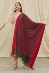 Shop_Khwaab by Sanjana Lakhani_Black Cotton Silk Maze Woven Dupatta _at_Aza_Fashions
