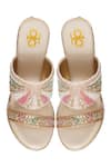 Shop_Kkarma Accessories_Multi Color Embroidery Kiran Zardozi Wedges _at_Aza_Fashions