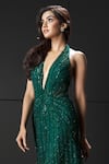 Shop_Rohit Gandhi + Rahul Khanna_Green Tulle Lining - Vis Crepe And Cancan Embellishment Sequin Orana Gown _at_Aza_Fashions