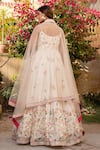 Shop_Suruchi Parakh_White Georgette Crepe Printed Garden V Neck Anarkali With Dupatta _at_Aza_Fashions