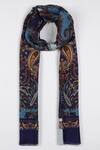 Shop_SHINGORA_Blue Paisley Print Stole _at_Aza_Fashions