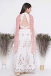 Shop_Little Bansi_White Net, Cotton Sequins, Embroidery Floral Bouquet Lehenga Set _at_Aza_Fashions