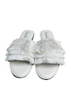 Shop_Cinderella By Heena Yusuf_Ivory Cord And Fringe Tassels Embellished Glory Flats _at_Aza_Fashions