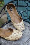 Shop_Stitched Soles_Gold Embroidery Taara Tiri Juttis_at_Aza_Fashions