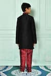 Shop_Arihant Rai Sinha_Black Silk Embroidery Plain Woven Kurta Set _at_Aza_Fashions