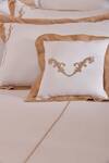 Shop_La Paloma_White 100% Cotton Embroidered Baroque Placement Bedsheet Set _at_Aza_Fashions