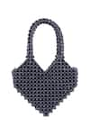 Shop_Adorn My Wish_Black Embellished Heart Shaped Bag _at_Aza_Fashions