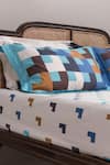 Shop_Kyoona_White 100% Cotton Print Chaukona Geometric Bedsheet Set _at_Aza_Fashions