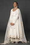 Shop_Rar Studio_Ivory Chanderi Handloom (50%silk X 50%cotton) Hand Anarkali Set  _at_Aza_Fashions